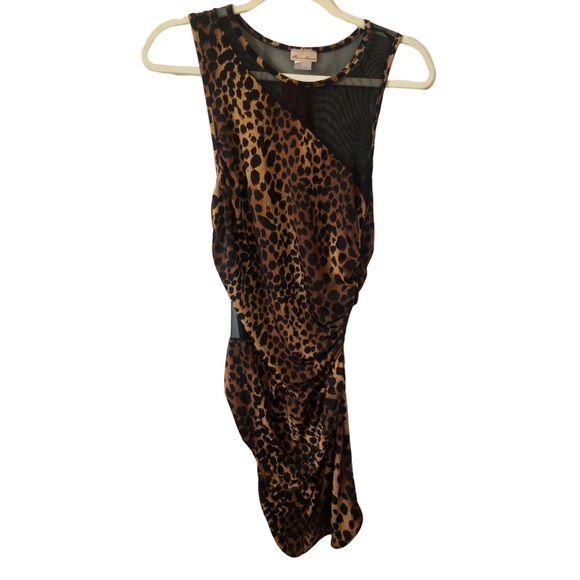 Fashion Magazine Women’s MIDI Dress Large Cheetah Print - Picture 2 of 6